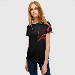 Футболка женская Color red abstraction, цвет: 3D-принт — фото 2