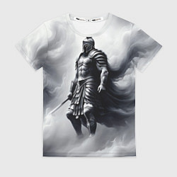 Женская футболка Спартанский воин среди львов