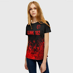 Футболка женская Blink 182 - red gradient посередине, цвет: 3D-принт — фото 2