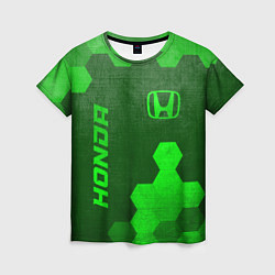 Женская футболка Honda - green gradient вертикально