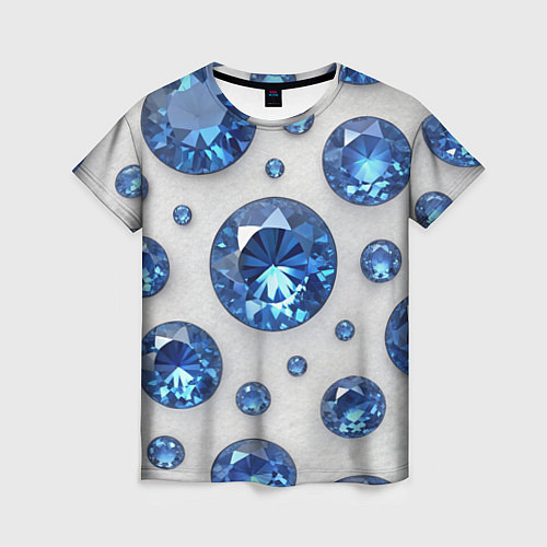 Женская футболка Россыпь сапфиров / 3D-принт – фото 1