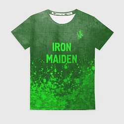 Футболка женская Iron Maiden - green gradient посередине, цвет: 3D-принт