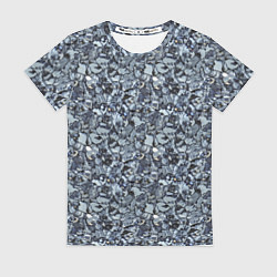 Футболка женская Серо-голубой мелкий камень текстура, цвет: 3D-принт