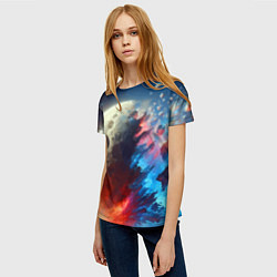 Футболка женская Разрыв космического тела - нейроарт, цвет: 3D-принт — фото 2
