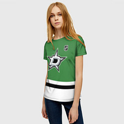 Футболка женская Даллас Старз хоккей, цвет: 3D-принт — фото 2