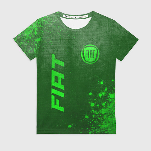 Женская футболка Fiat - green gradient вертикально / 3D-принт – фото 1