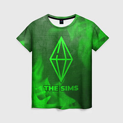 Футболка женская The Sims - green gradient, цвет: 3D-принт