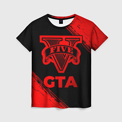 Женская футболка GTA - red gradient
