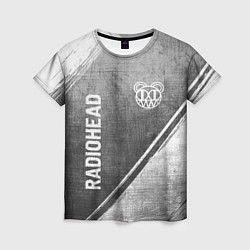 Женская футболка Radiohead - grey gradient вертикально