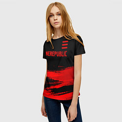 Футболка женская OneRepublic - red gradient посередине, цвет: 3D-принт — фото 2