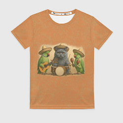 Женская футболка Надежды маленький оркестрик в оранжевом