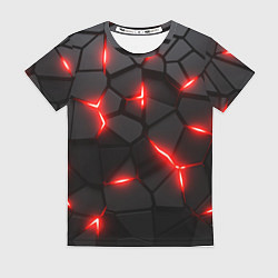 Женская футболка Красная неоновая броня