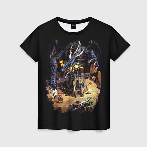 Женская футболка Черный дракон темницы - Герои Меча и Магии 3 / 3D-принт – фото 1