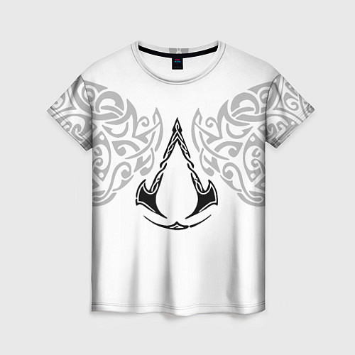 Женская футболка Ассасин Крид - узор ворон / 3D-принт – фото 1