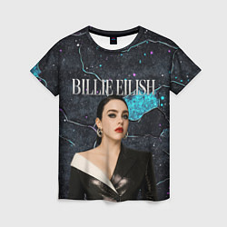 Футболка женская Билли Айлиш в деловом костюме, цвет: 3D-принт