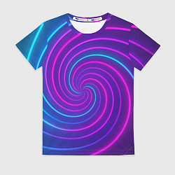 Футболка женская Сине-фиолетовая спираль, цвет: 3D-принт