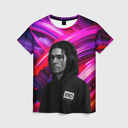 Футболка женская Bones в наушниках, цвет: 3D-принт