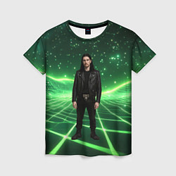 Футболка женская Bones в зеленом полигоне, цвет: 3D-принт