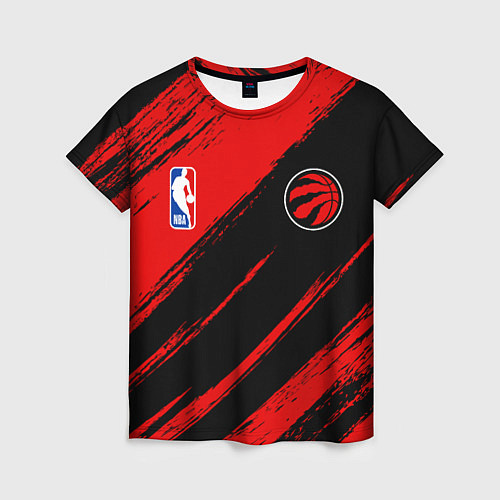 Женская футболка Торонто Рэпторс - красные потертости / 3D-принт – фото 1