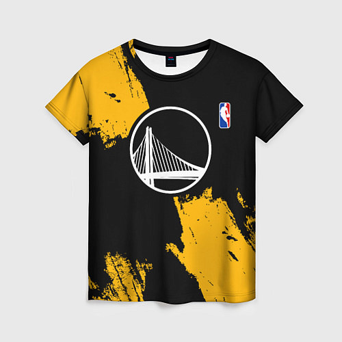 Женская футболка Голден Стэйт Уорриорз - брызги желтой краски / 3D-принт – фото 1