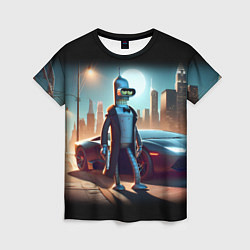 Футболка женская Бендер с пистолетом - Нью-Йоркская мафия, цвет: 3D-принт