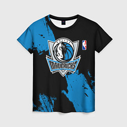 Женская футболка Даллас Маверикс - брызги краски