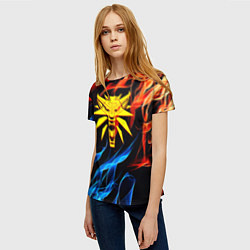 Футболка женская Ведьмак огненное лого в огне, цвет: 3D-принт — фото 2