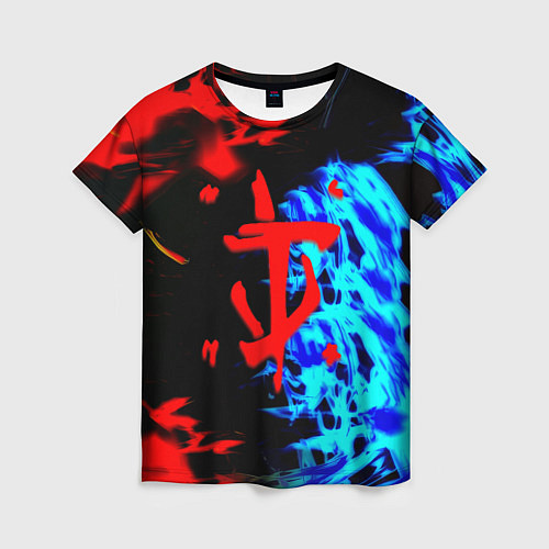 Женская футболка Doom лёд и пламя / 3D-принт – фото 1
