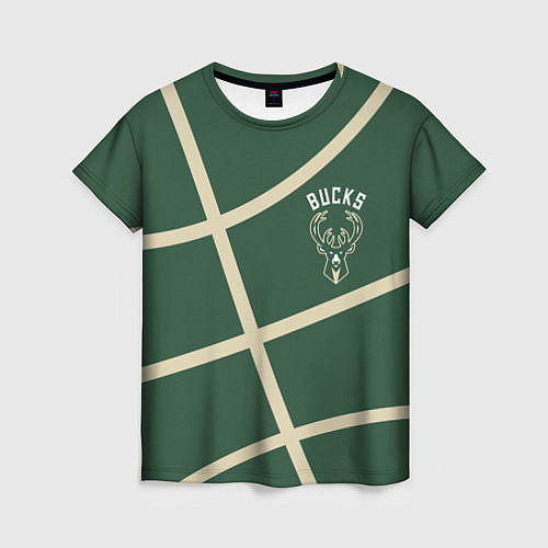 Женская футболка Милуоки Бакс - баскетбольные линии / 3D-принт – фото 1
