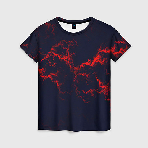 Женская футболка Lightning red glow / 3D-принт – фото 1