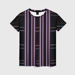 Футболка женская Neon red blue black, цвет: 3D-принт