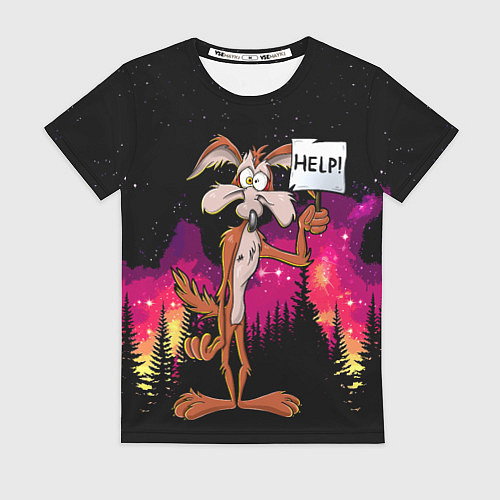 Женская футболка Кайот в лесу / 3D-принт – фото 1