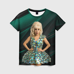 Футболка женская Леди Гага в платье из дисков, цвет: 3D-принт