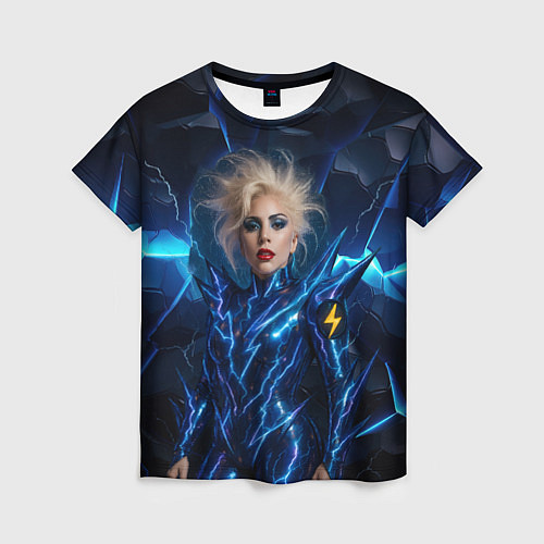 Женская футболка Леди Гага женщина молния / 3D-принт – фото 1