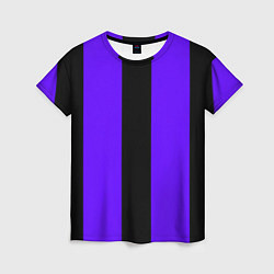 Футболка женская Color purple black stripes, цвет: 3D-принт
