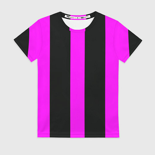 Женская футболка Color black pink lines / 3D-принт – фото 1