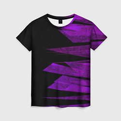 Футболка женская Color purple black stripes, цвет: 3D-принт