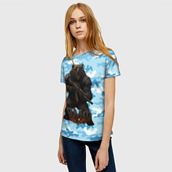 Футболка женская ВМФ злой медведь с автоматом, цвет: 3D-принт — фото 2