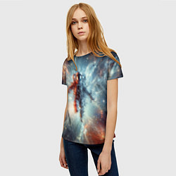 Футболка женская Космонавт в космической туманности, цвет: 3D-принт — фото 2