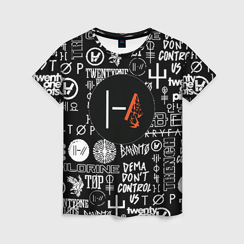 Женская футболка Twenty one pilots rock logo / 3D-принт – фото 1