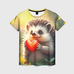 Женская футболка Милаха ёжик влюблён