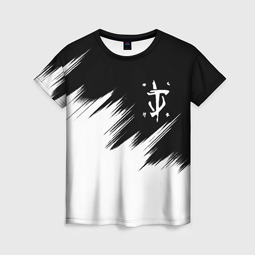 Женская футболка Doom краски черно белый / 3D-принт – фото 1