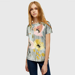 Футболка женская Цветы и цветочки, цвет: 3D-принт — фото 2