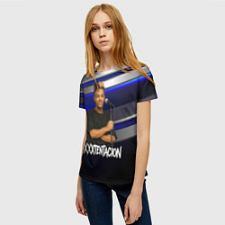 Футболка женская XXXTentacion с микрофоном довольный, цвет: 3D-принт — фото 2