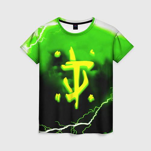 Женская футболка Doom шторм кислотное лого / 3D-принт – фото 1