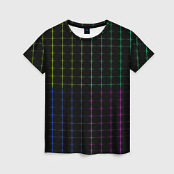 Женская футболка Color black multicolored stripes
