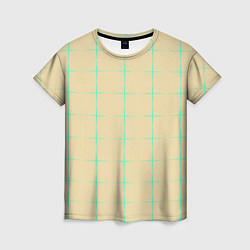 Футболка женская Color beige green crosses, цвет: 3D-принт