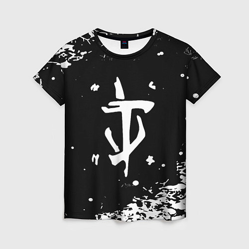 Женская футболка Doom белый всплеск красок / 3D-принт – фото 1