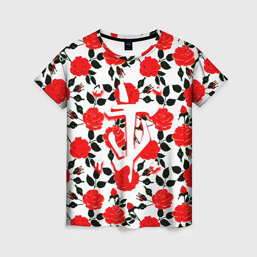 Женская футболка Doom розы / 3D-принт – фото 1
