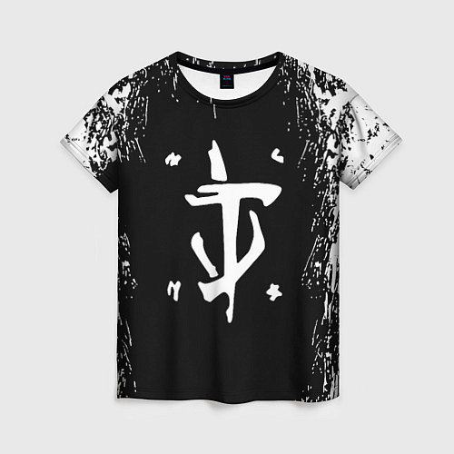 Женская футболка Doom краска белая текстура / 3D-принт – фото 1